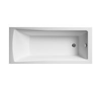 Balterley 1600 x 700mm Square Shower Bath with Legs & Overflow, Straight Single Ended Gloss White Soaking Shower Bath, Acrylic Baths for Bathrooms, Straight Square, Adjustable Leg Set (White)