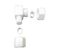 White Single Ferrule Elbow PTFE Connector, Easy Install Coupling Plumbing Coupler Connection 1pc(Dia4.76-dia4.76)