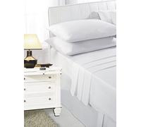 White Single Flat Sheets Plain Dyed PolyCotton By Textile.Plus