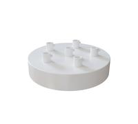 White Single Outlet Ceiling Rose 120mm Side Fitting Pendant Light Fitting Low Profile Modern Ceiling Canopy with One Cable Entry Easy Fit Electrical Rose for Home Lighting Installation (6 Outlets)