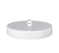 White Single Outlet Ceiling Rose 120mm Side Fitting Pendant Light Fitting Low Profile Modern Ceiling Canopy with One Cable Entry Easy Fit Electrical Rose for Home Lighting Installation (1 Outlet)