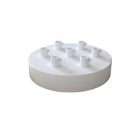 White Single Outlet Ceiling Rose 120mm Side Fitting Pendant Light Fitting Low Profile Modern Ceiling Canopy with One Cable Entry Easy Fit Electrical Rose for Home Lighting Installation (7 Outlets)