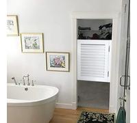 White Single Swing Door for Kitchen Entrance, Shuttered Cafe Self-Closing Swing Door, Custom Sizes Colours Available(50x90cm)