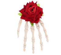 White Skeleton Hair Clip Halloween Skull Claw Clip for Women | Plastic Punk Style, Costume Cosplay Use, Eye-catching Embellishment, Practical Simple Design, White Finish