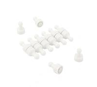 White Skittle Magnet For Fridge, Office, Whiteboard, Noticeboard, Filing Cabinet - 12mm Dia X 21mm Tall - Pack Of 12