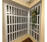 White Sliding Accordion Doors with Handles & Lock, Customizable PVC Foldable Doors, Room Divider for Doorway, Closet, Bedroom, 21x80in