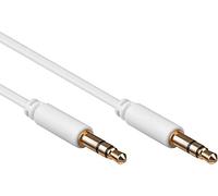 White SLIM 3.5mm Mini Stereo Jack to Jack Plug Audio Headphone Aux Cable Lead Gold 0.5m 1m 2m (0.5 metre)