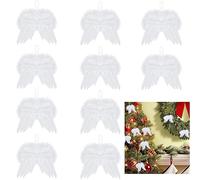 White Small Angel Wings, 10 Pieces Angel Wings Christmas Tree, Angel Wings Decoration, Hanging Angel Wings, Fantasy Angel White Feather Wings Ornament, for Christmas Party Decoration, DIY Crafts