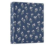White Small Floral Pattern 3 Ring Binder 1.5 Inch Round Ring Binder View Binder Holds 200 Documents for Home School Office Use