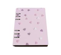 White Small Hearts A5 Notebook, Pu Leather Notebooks, Lined Paper University Notebook 180Pages/90Sheets, Writing Books for Man, Workbooks for Dairy, Study Essentials Women Man