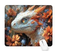 White Small Mouse Mat 9.45×7.87×0.12 inches,2026 New Year Gaming Mousepad Dragon Mini Desk Pad with Non-Slip Base and Stitched Edge,for Wireless Mouse,Laptop,Office Home,Washable,Roll-up,Gift Men D-88