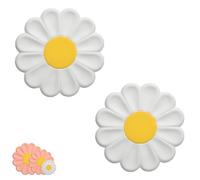 White Small Silicone Trivet, 2-Pack Daisy Cute Coasters Heat Resistant Non-Slip Hot Pads Pot Holders for Table & Kitchen (~3.7")