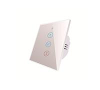 (White) Smart WiFi Curtain Shutter Touch Door Switch EU Standard Remote Control Works with Alexa Google Voice Control