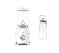 (White) Smeg BLF03 Blender + BGF03 Bottle To Go Bundle