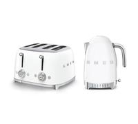 Smeg TSF03 4-Slice Toaster & KLF04 1.7L Variable Temperature Controlled Kettle Bundle - White