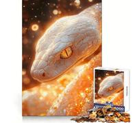 White Snake Close-Up for Adults 1000 Piece Puzzle Brain Exercise Restful Escape Precision Cut Ideal Xmas Gift (38x52cm)