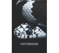 White Snake Notebook - medium size 6x9, ruled paper, paperback 100 pages