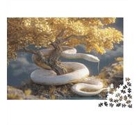 White Snake Surrounds The Ancient Golden Tree,Puzzles Gemusterte Nachhaltige Puzzles Für Erwachsene Hochwertige Holzspielpuzzles 1000pcs (75x50cm)