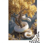 White Snake Surrounds The Ancient Golden Tree Rätsel Für Erwachsene || Familienspaß-Puzzles 70x50cm/1000pcs Erwachsene