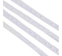 White Snap Popper Tape Fastener Ribbon 1 Meter - 18mm Sew-On Press Studs for Baby & Toddler Clothes, Jumpsuits, Duvet Covers, Jackets, Rompers, Small Garments - Durable, Easy to Use