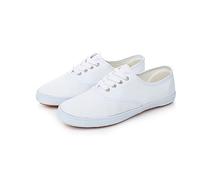 White Sneakers for Women Tennis Trainers Ladies Fashion Versatile Lace-Up Flat Shoes Ligthweight Comfortable Working Outdoor Shoes Casual Breathable Gym Tennis Fitness Sport Sneakers