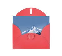White Snow Capped Mountains Elegant Greeting Card On Pearl Paper – Premium Shimmering Design For Christmas, Birthday, Wedding & Valentine’s Day Celebrations