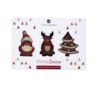 White Snow Figures - Chocolate - 3 Christmas figures | Milk chocolate | Christmas | Present | Gift idea | Chocolate figures | Children | Adults | Girl | Boy | Woman | Man | Santa | Christmas tree