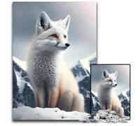 White Snow Fox 1000 Pieces Puzzles for Adults Difficult Puzzles for Adults Perfect for Family Fun on Christmas Thanksgiving Birthdays & Easter 1000 PCS(75x50cm)