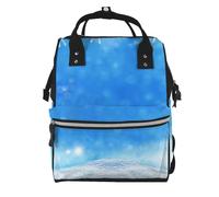 White Snow Prints Changing Bag Backpack Baby Diaper Bags for Mom Dad, Waterproof Nappy Rucksack Multifunctional Travel Bag