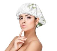 White Snowdrop Flower Botanical Watercolor Painting,Adjustable Silk Hair Wrap Adult's Satin Sleeping Cap Hair Women's Elastic Sleep Bonnet