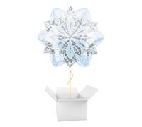 White Snowflake Christmas Shaped Foil Helium Balloon - Inflated Balloon in a Box