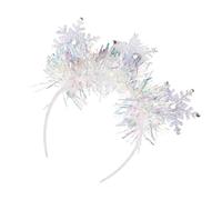 White Snowflake Hair Bands With Glittering Rhinestones Headpiece For Women And Girls Festival Holiday And Winter Parties