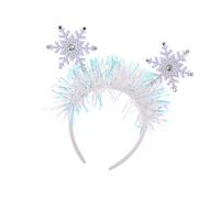 White Snowflake Hair Bands With Glittering Rhinestones Headpiece For Women And Girls Festival Holiday And Winter Parties