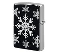 White Snowflake Lighter Case Double-Sided Graffiti Metal Lighter Cover Lighters Protective Sleeve for Women Men Standard Lighters