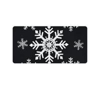 White Snowflake Mouse Pad Gaming Mousepad Desk Mat Smoothing Rubber Mousepad for Fluid Control Ultra-Stable Non-Slip Rubber Base Mouse Pad (24x12 in)