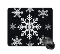 White Snowflake Mouse Pad Square Laptop Mouse Mat Cute Computer Mousepad Keyboard Pad Non-Slip Desk Pads for Gaming Office Work Home 25 * 30cm