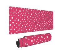 White Snowflake Printed Pattern Print Washable Oversize Cloth Mousepad Pad for Office Laptops,Non Slip Rubber Base Keyboard Pad for Desktop Wireless Mice