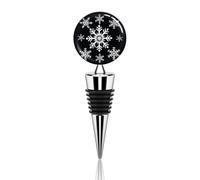 White Snowflake Wine Stopper Decorative Champagne Stoppers Vacuum Wine Corks Beverage Stopper with Rubber Seal Reusable Beverage Bottles for DIY Home Bar & Party Gifts