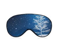 White Snowflakes are Falling Sleep Mask Light Blocking Eye Cover Polyester Eye Mask with Elastic Strap Blindfold for Side Sleeper Sleeping Masks Face Hugging for Women Men Travel