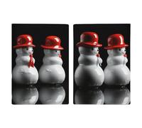 White Snowman Sculpture Passport Holder Cover PU Leather Waterproof Passport Case Travel Wallet with Credit Card Slots for Women Men, style, 20.3x13.8cm