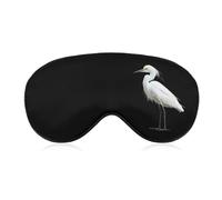 White Snowy Heron Printed Sleep Mask for Unisex Adult Soft Night Blindfold with Adjustable Strap