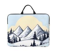 White Snowy Mountains 14 Inch Laptop Sleeve with Handle - Shockproof Water Resistant Protective Cover for 14" Computers, Office & Travel