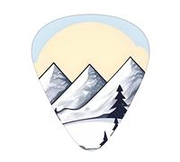 White Snowy Mountains Guitar Picks, Premium Celluloid Picks For Enhanced Playability And Tone.