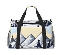 White Snowy Mountains Hand Travel Bag.Fashionable Design, Large Storage Capacity, Suitable For Business Trips And Short Trips.