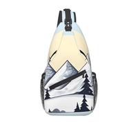 White Snowy Mountains It is a casual crossbody bag for men with high storage capacity and a patch pocket on each side.
