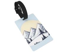 White Snowy Mountains Luggage Tags for Suitcases - Durable PVC ID Tags with Detachable Straps for Travel, Backpack, Golf Bag, Anti-Loss