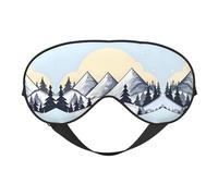 White Snowy Mountains Print Eye Mask for Comfortable Sleep – Elastic Nighttime Shade, Perfect for Plane, Travel, and Meditation