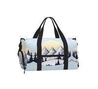 White Snowy Mountains Print Handheld Crossbody Sports Luggage Bag â€“ Large Reusable Canvas Tote, Lightweight Travel & Gym Bag