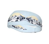 White Snowy Mountains Sports Headbands for Men,Moisture Wicking RRXNBCGG Workout Headband, Sweatband Headbands for Running,Cycling,Football,Hairband for Women and Men