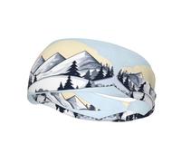 White Snowy Mountains Sports Sweatband Headband Lightweight Stretch Breathable Moisture Absorbing for Men and Women